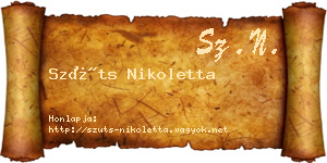 Szüts Nikoletta névjegykártya