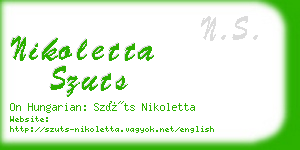 nikoletta szuts business card